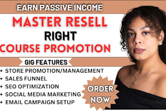 promote master resell right courses with email marketing, campaign, sales funnel