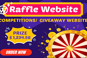 create amazing competitions, raffles website and giveaway website in wordpress