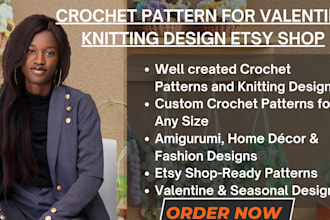 write crochet pattern for valentine knitting design etsy shop