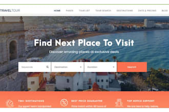 build travel agency website toursm website travel affiliate website with booking