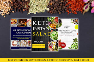 design KDP cookbook, recipe book cover in just 3 hours
