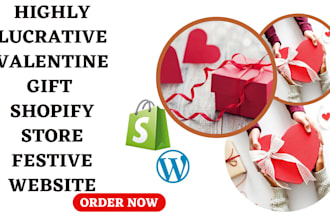 design lucrative valentine shopify store gift website