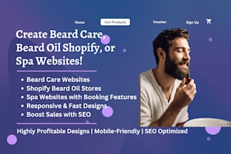 design beard shopify beard care oil hair store barber salon barbershop website