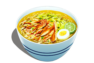 draw foods, drinks, or fruits  illustration in anime style