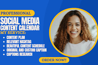 create social media content calendar, for instagram, tiktok and facebook