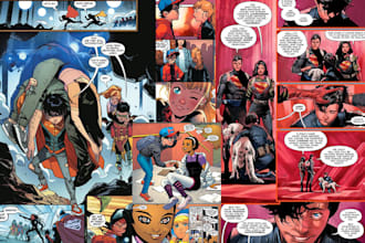 do comics book illustration, manga art, graphic novel, superhero character