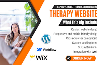 build therapy website, mental health consulting life coaching counseling website