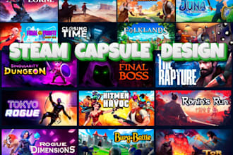 design steam capsule design for game and marketing banner