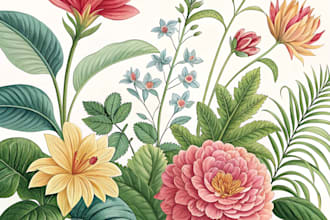 watercolor botanical illustrations of flowers