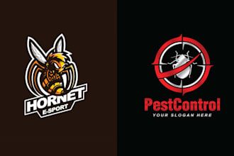 create unique bee pest control logo for your company