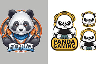 make amazing esport mascot panda logo