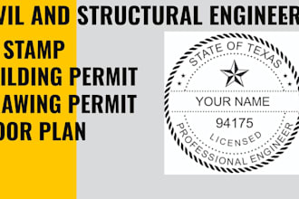 stamp your civil or structural drawings with a licensed pe seal texas, florida
