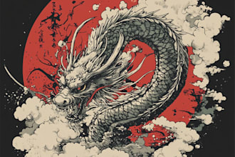 create a custom japanese style t shirt design, anime