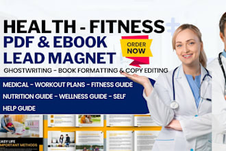 design lead magnet and brochure for medical ebook, healthcare fitness, nutrition