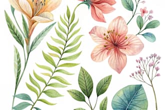 watercolor botanical illustrations of flowers