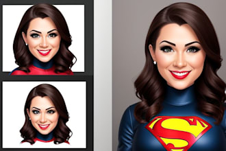 turn your portrait into a superhero caricature