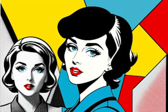 do a retro pop art roy lichtenstein style