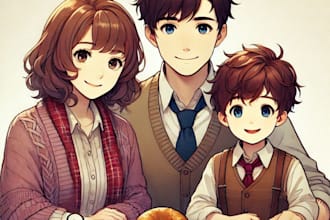 draw a cute family portrait