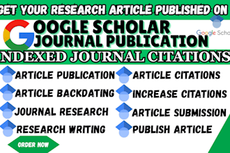 write and publish article on scopus,ssci,sci,ieee,google scholar spinger journal