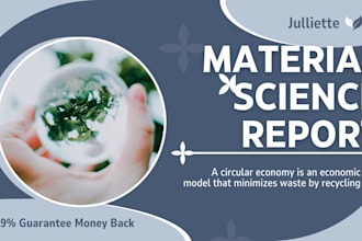 research and write renewable energy and material science