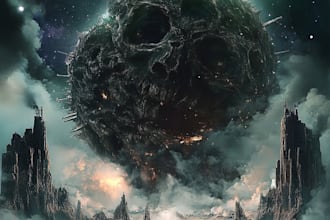 design fantasy, sci fi and horror book cover or illustration
