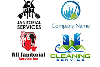 create clean house, janitorial or cleaning logo design