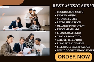 promote soundcloud music youtube music spotify music using usa radio submission