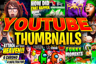 design attractive clickbait gaming youtube thumbnails
