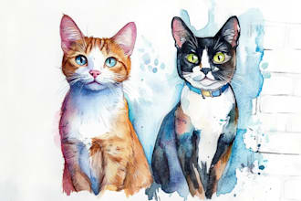 draw a watercolor portrait of your pet or animal