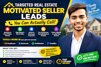 provide real estate leads motivated sellers absentee owners, with skip tracing