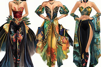 draw a fashion or editorial illustration