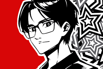 draw persona 5 style portrait profile picture