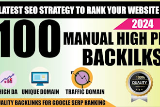 do 100 high quality powerful seo backlinks da pa