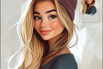 draw cartoon avatar, cartoon character, caricature, logo
