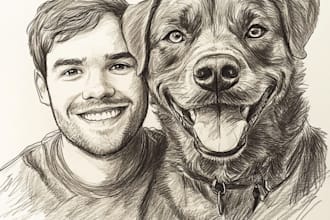 draw a watercolor portrait of your pet or animal