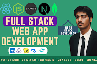 develop full stack mern web app using react, node js and nextjs