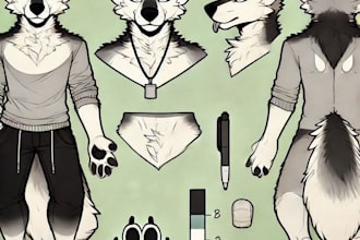 draw ref furry sheet vtuber model sheet illustration character fursona anthro oc