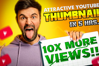 design clickbait attractive youtube thumbnail design in 5 hrs