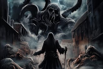 do sci fi horror and fantasy scene concept art illustrations