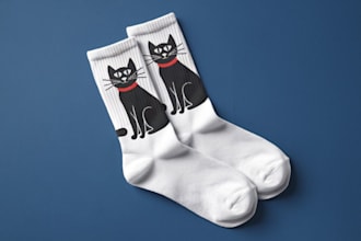 do custom socks mockup design with unlimited revision