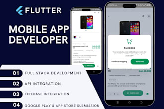 develop ios, android, flutter mobile apps, payment integration and apis