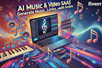 develop saas ai music video website, lyrics, soundtracks, video script website