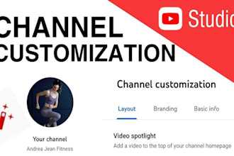 create youtube channel branding, logo, art banner, thumbnail, SEO, intro, outro