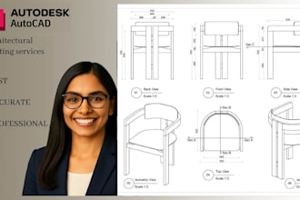 draft a complete set of autocad 2d drawings for your project