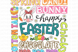 create custom easter t shirt designs typography t shirt using printify for etsy