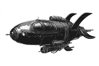 make a spaceship sci fi illustration