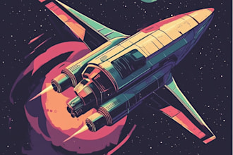 create a spaceship sci fi illustration