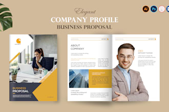 design company profile, business proposal, bifold and trifold brochure