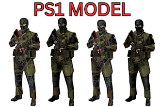 create 3d low poly game assets pixel art ps1 ps2 retro psx style
