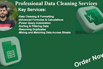 be your expert for excel and google sheets data cleaning